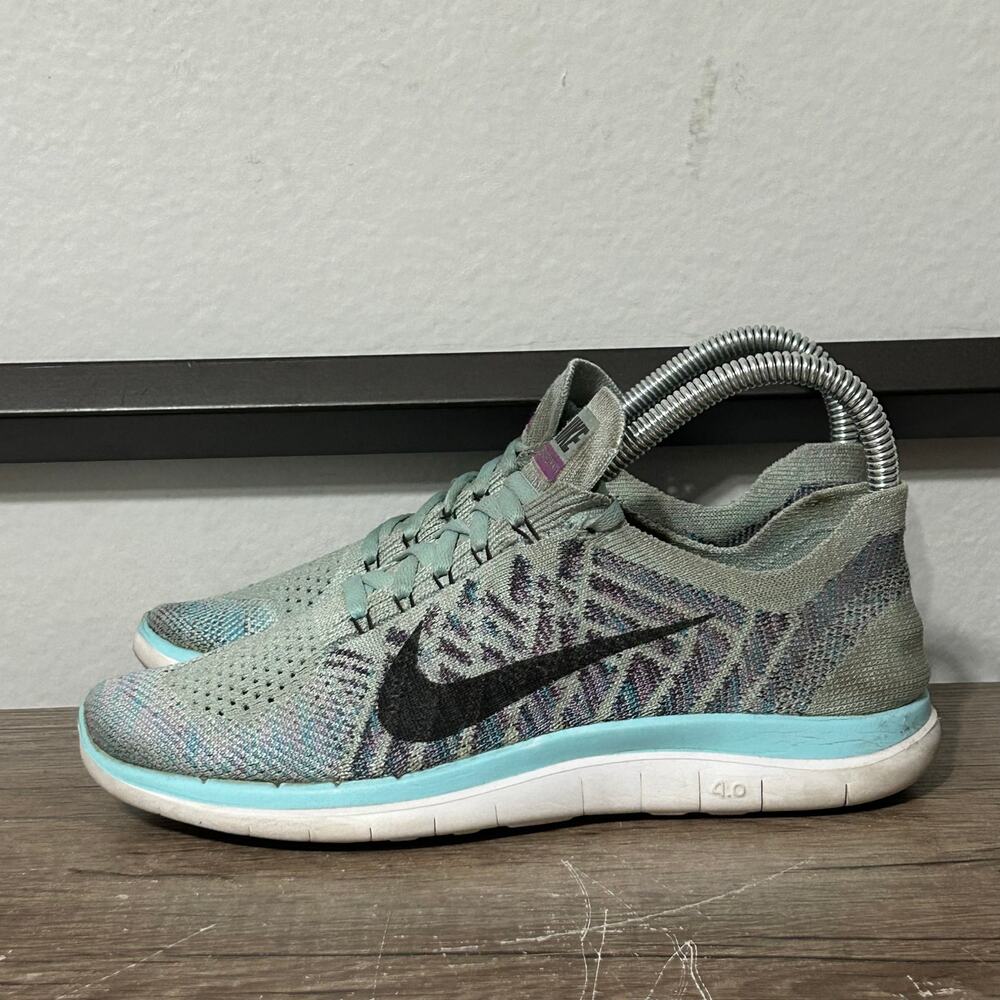 Nike Free 4.0 Flyknit (717074-404) Women’s Athletic Running Shoes Size 6 Blue